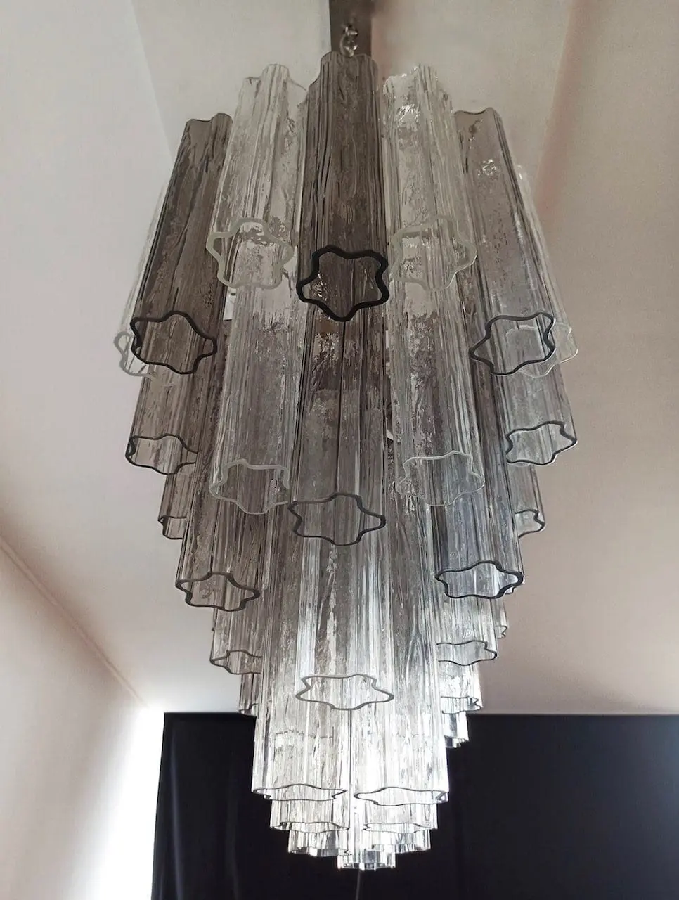 Murano Chandelier – 62 Tubes – Smoked/Transparent - Image 12