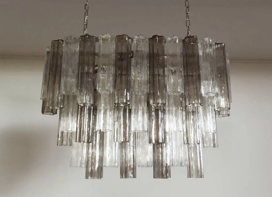 Murano Chandelier – 62 Tubes – Smoked/Transparent - Image 13