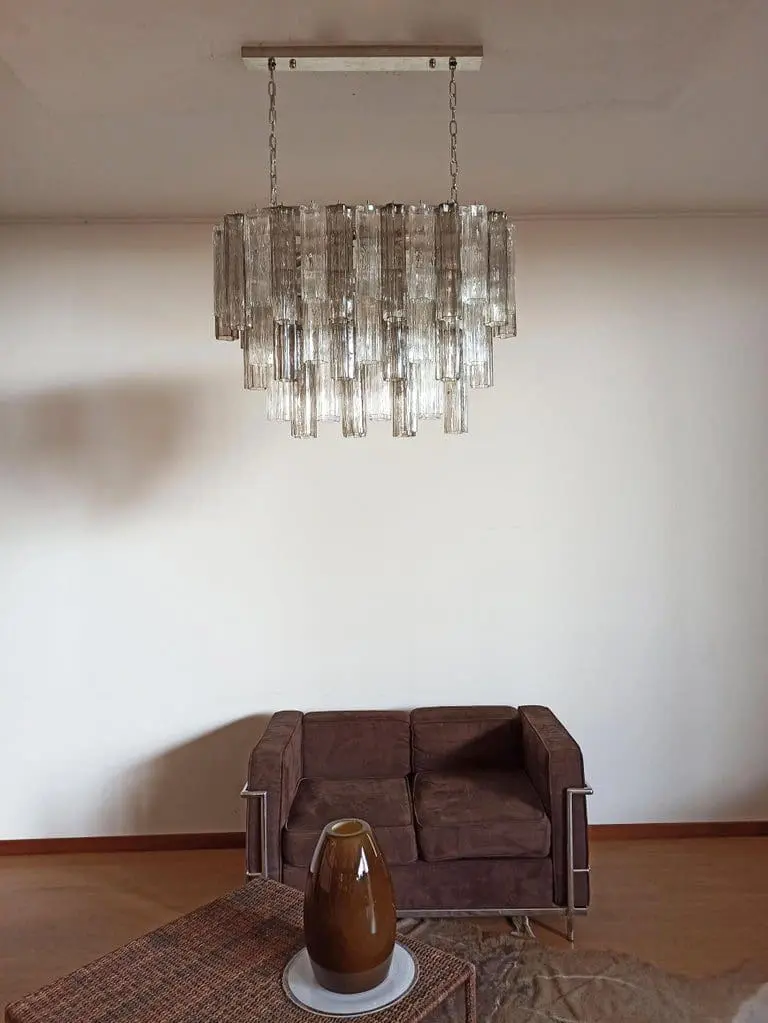 Murano Chandelier – 62 Tubes – Smoked/Transparent - Image 5