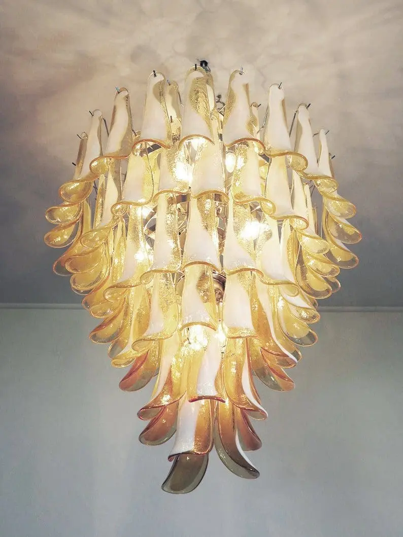 Murano Chandelier – 85 petals – Caramel - Image 3