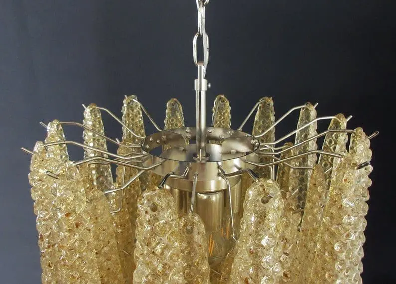 Murano Chandelier – Drop – 41 glasses – Amber - Image 10