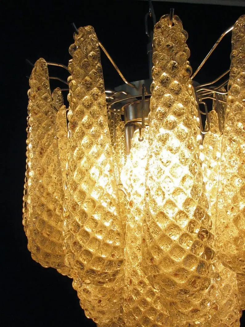Murano Chandelier – Drop – 41 glasses – Amber - Image 13