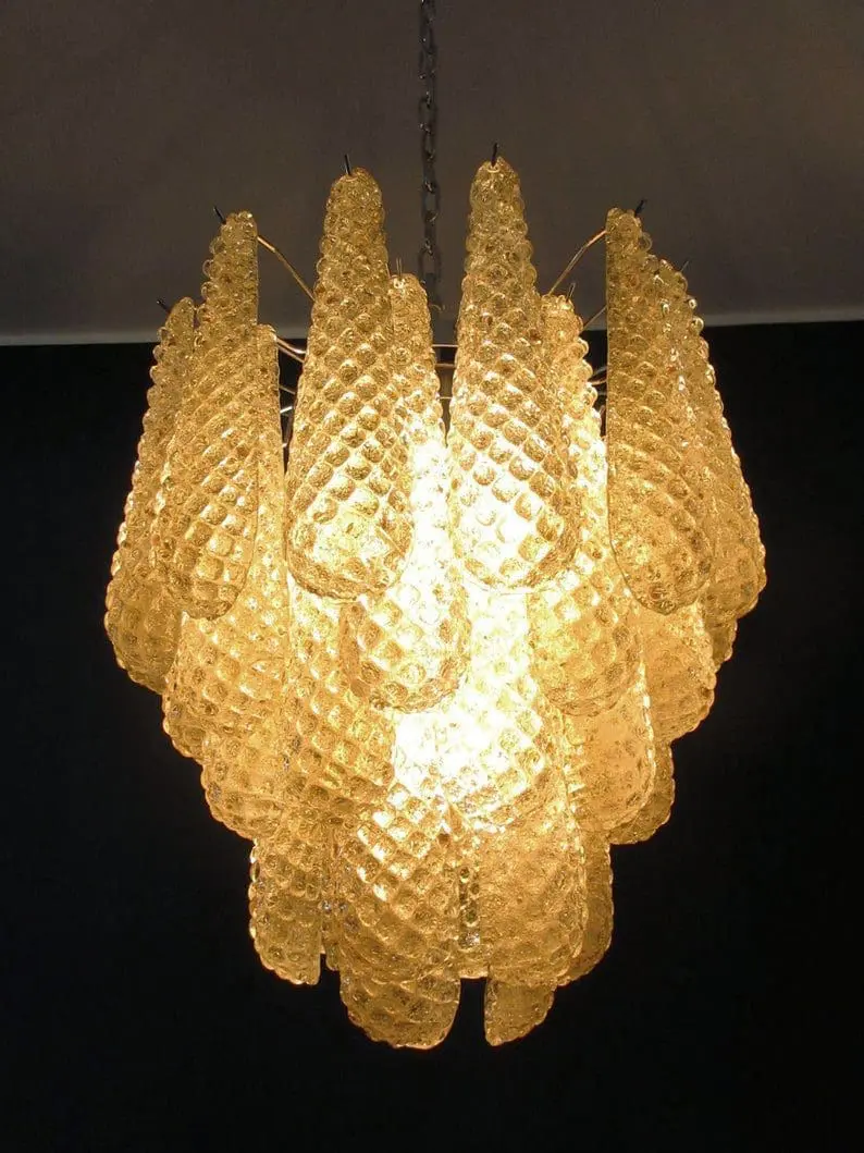Murano Chandelier – Drop – 41 glasses – Amber - Image 9