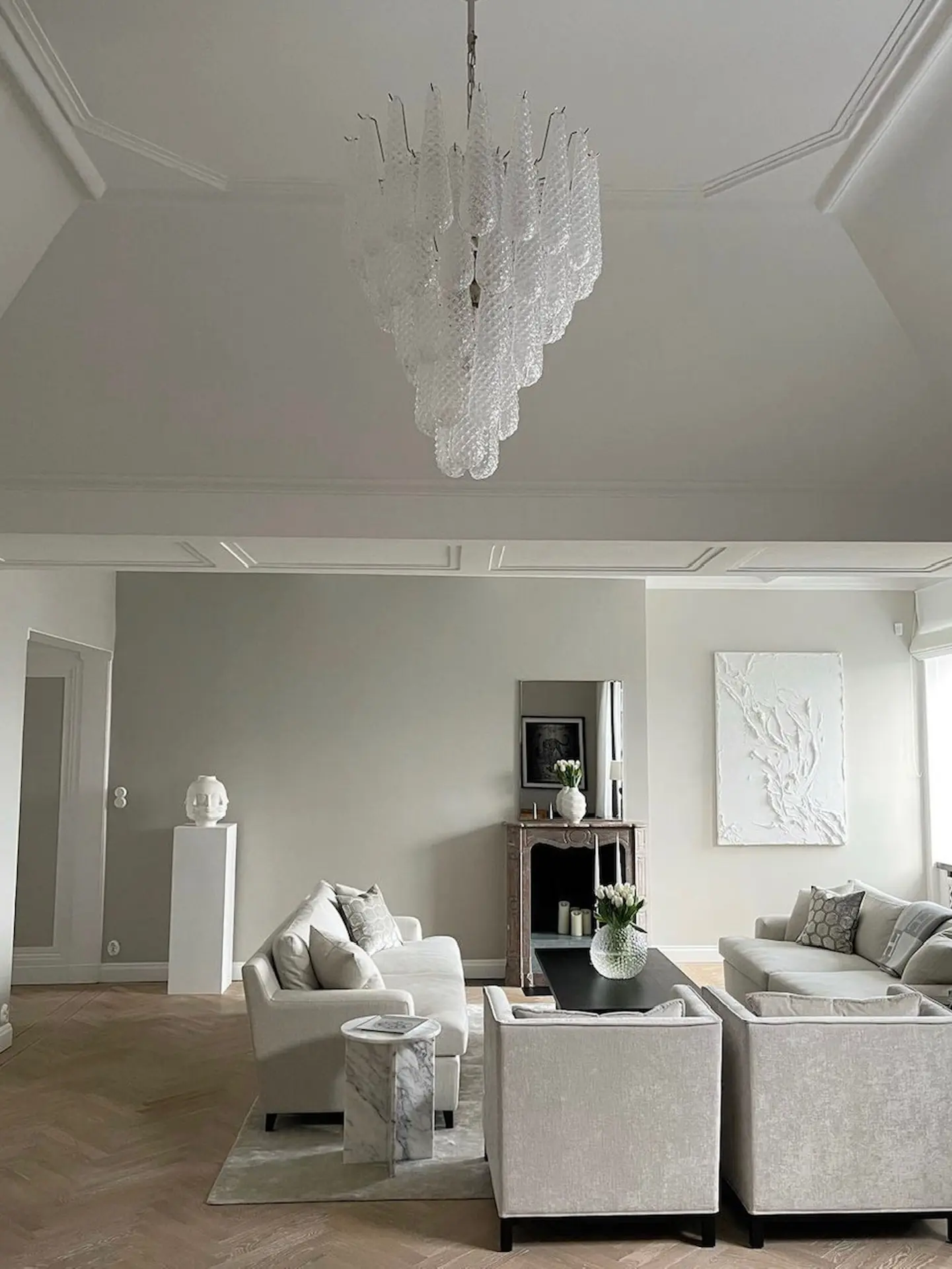 Murano Chandelier – Drop – 52 glasses – Transparent - Image 8