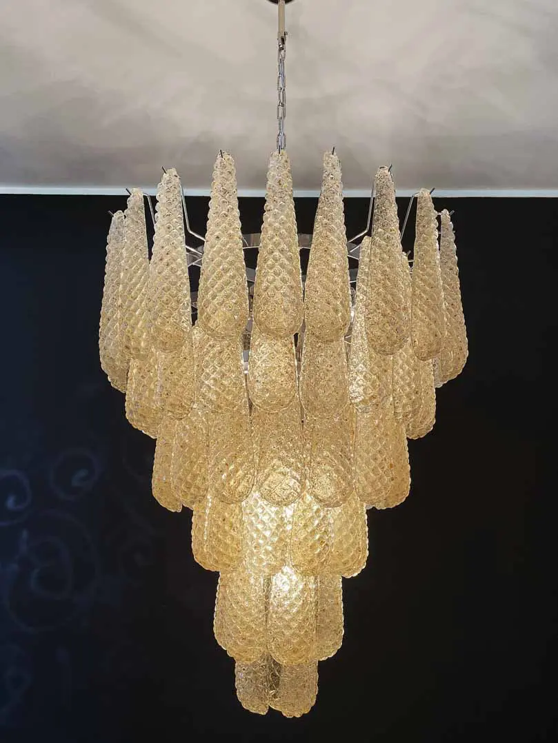 Murano Chandelier – Drop – 75 glasses – Amber - Image 3