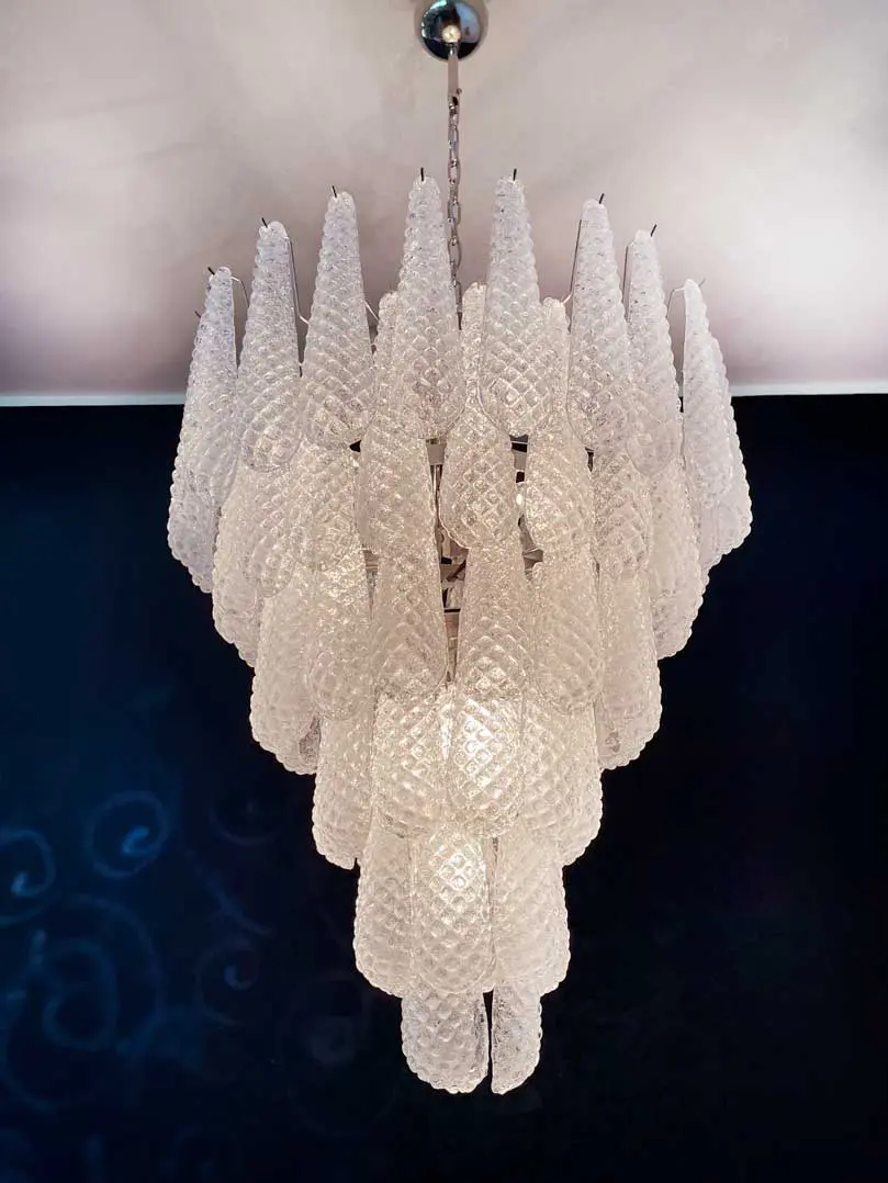 Murano Chandelier – Drop – 75 glasses – Transparent - Image 6