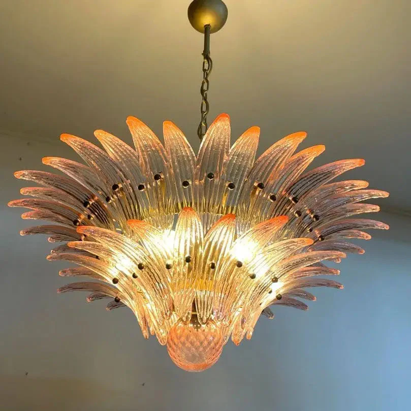Murano Chandelier – Palmette – 58 glass – Pink - Image 3