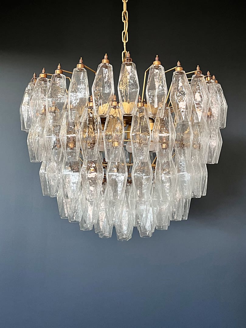 Murano Chandelier – Poliedri – 111 glass – Transparent - Image 12