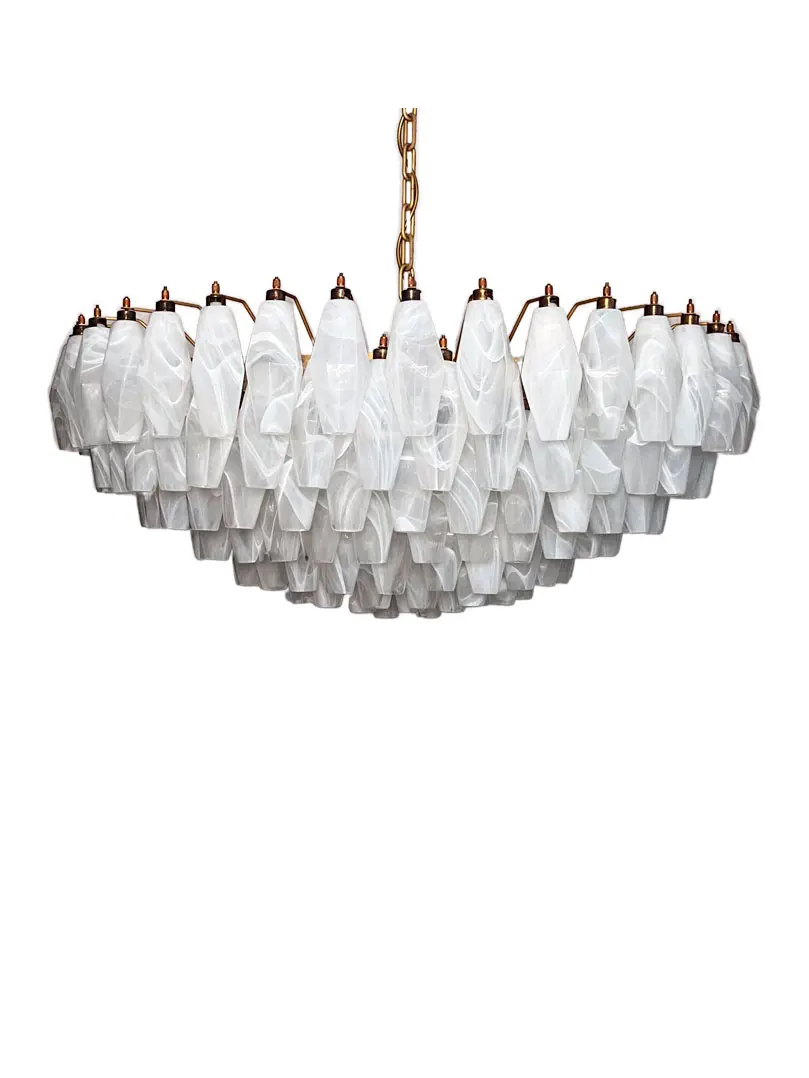 Murano Chandelier – Poliedri – 185 glass – White Alabaster - Image 19