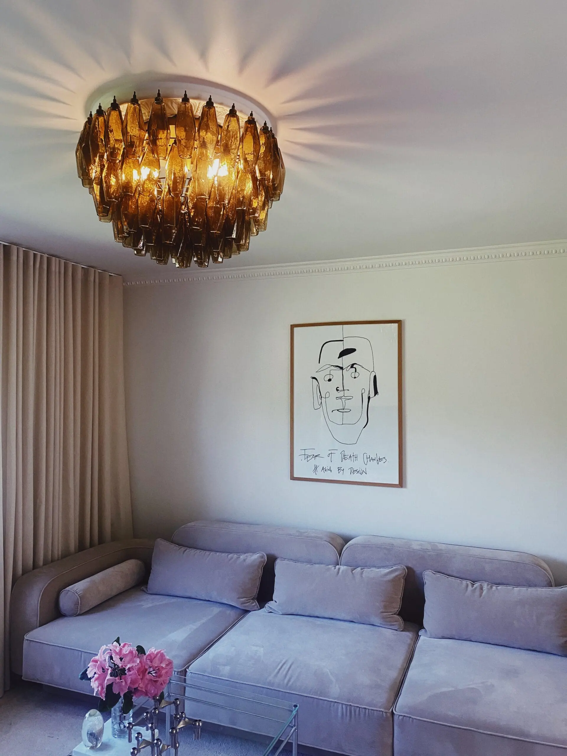 Murano Chandelier – Poliedri – 84 glasses – Dark smoked - Image 8