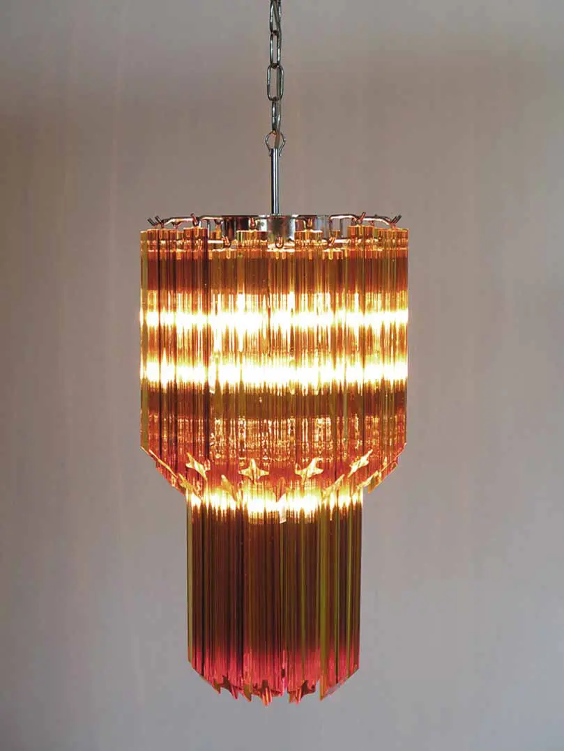 Murano Chandelier – Quadriedri – 46 prisms – Amber - Image 3