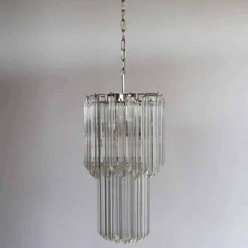 Murano Chandelier – Quadriedri – 46 prisms – Transparent