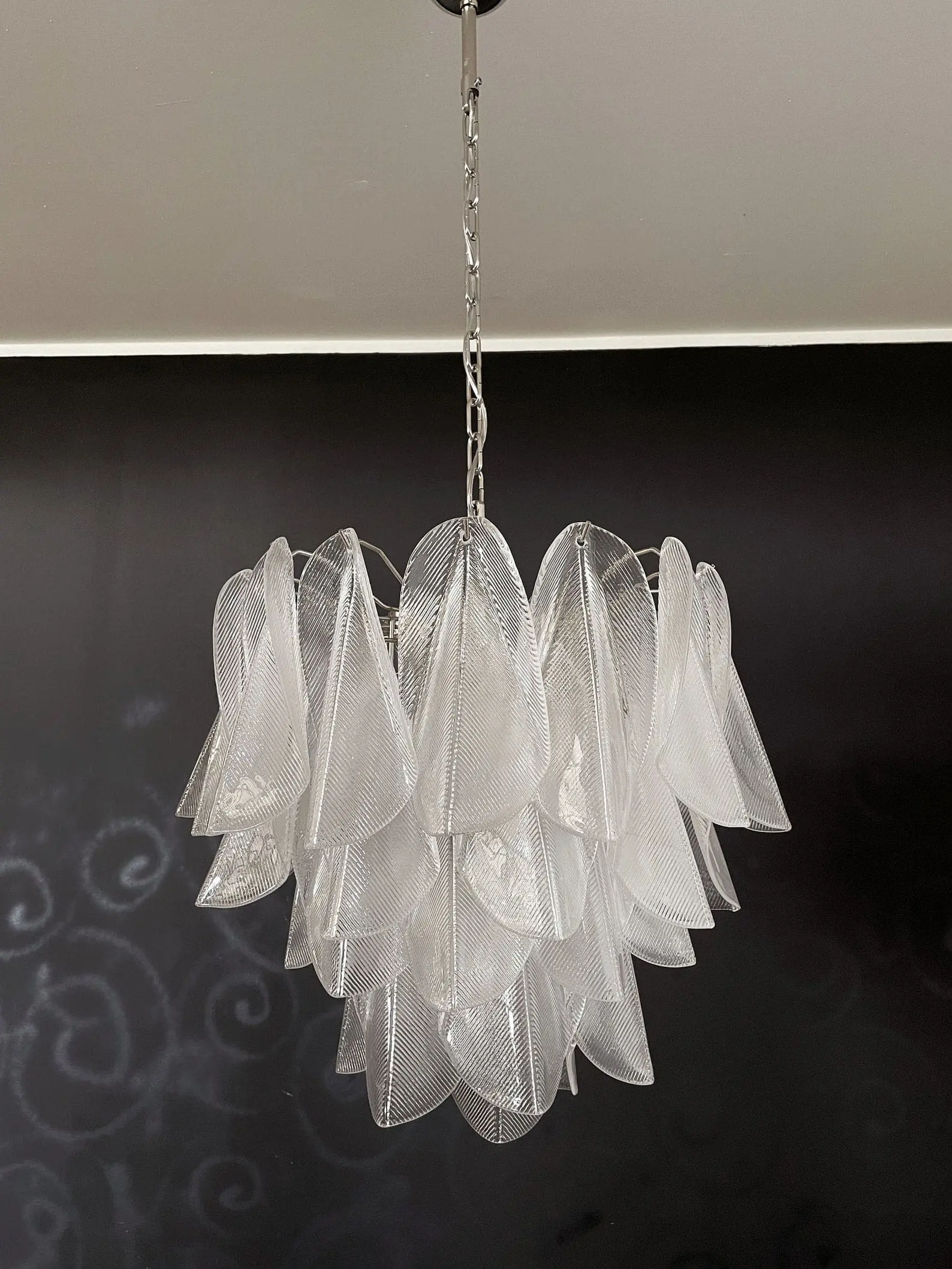 Murano Chandelier – Rondini – 41 glass leaves – Transparent - Image 2