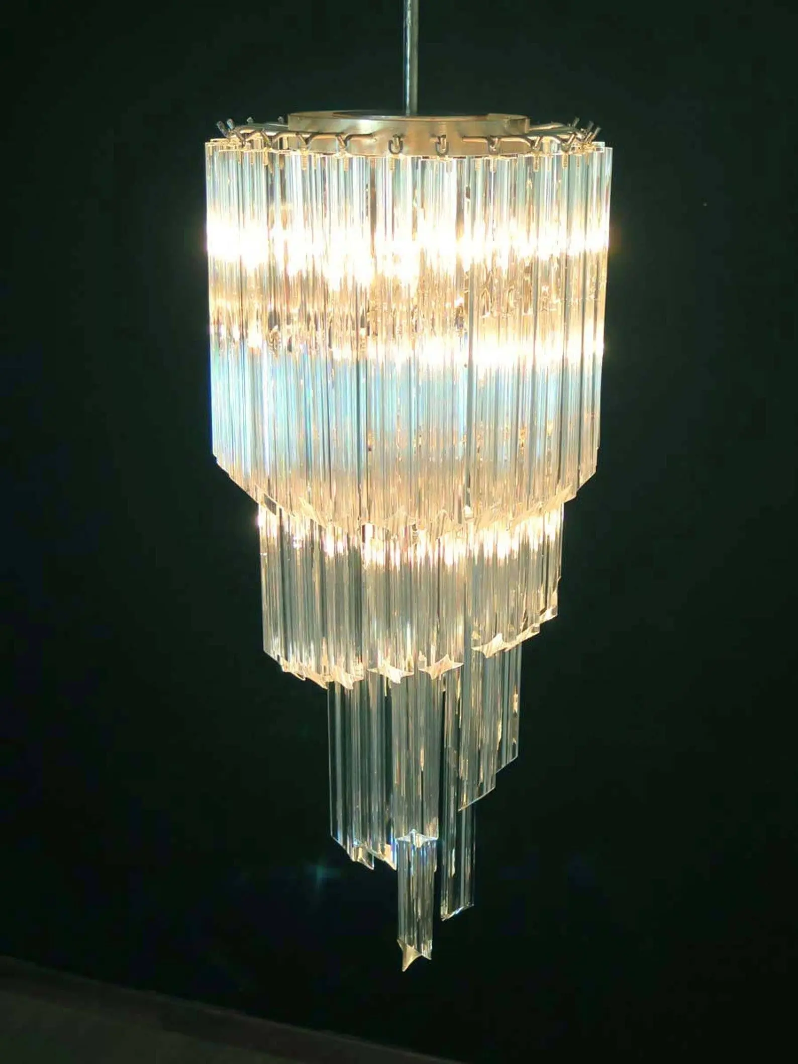 Murano Chandelier – Spiral – 54 prisms – Transparent - Image 2