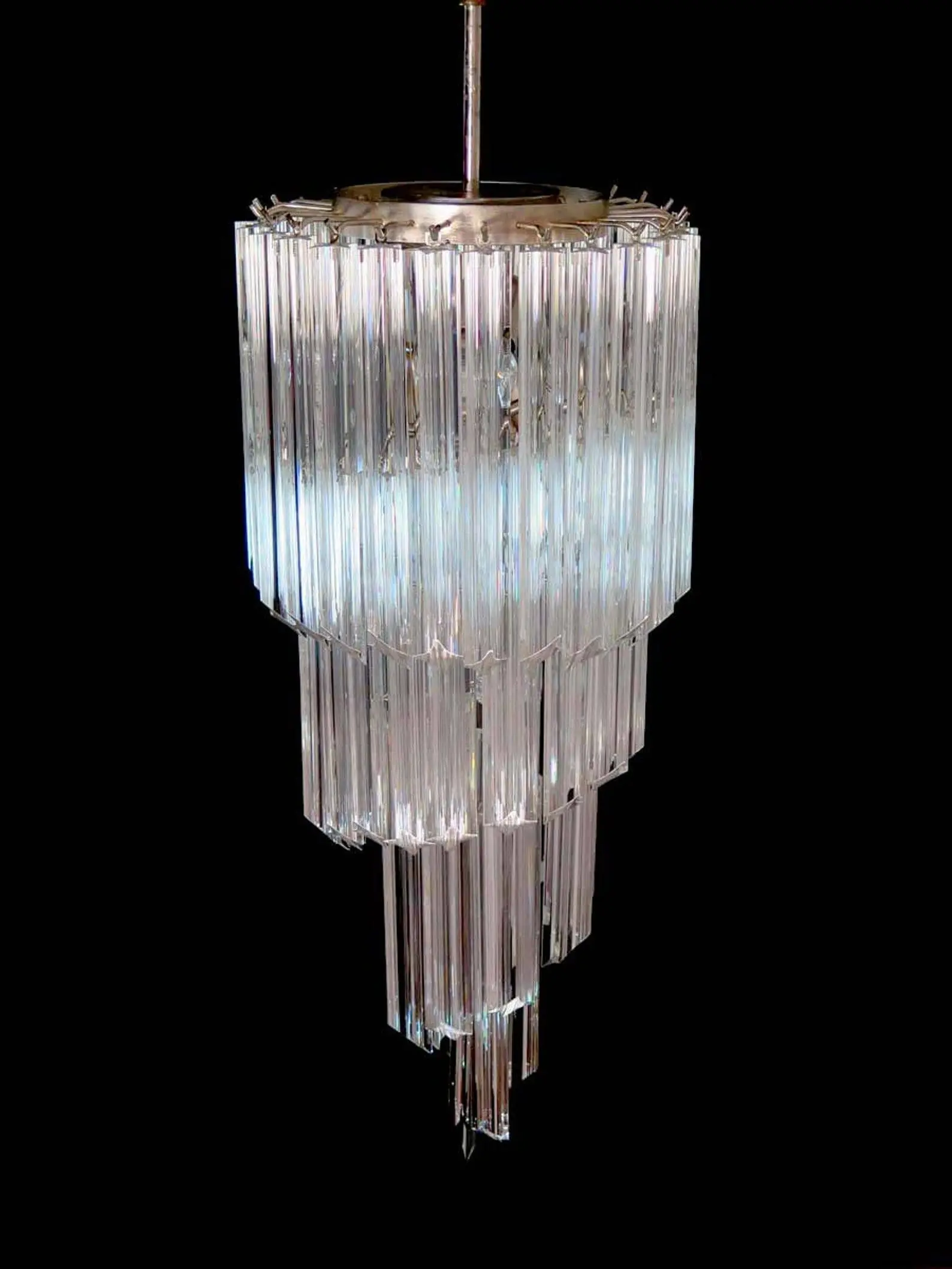 Murano Chandelier – Spiral – 54 prisms – Transparent - Image 5