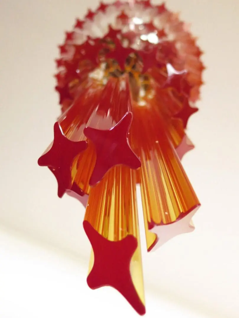 Murano Chandelier – Spiral – 86 prisms – Amber - Image 4
