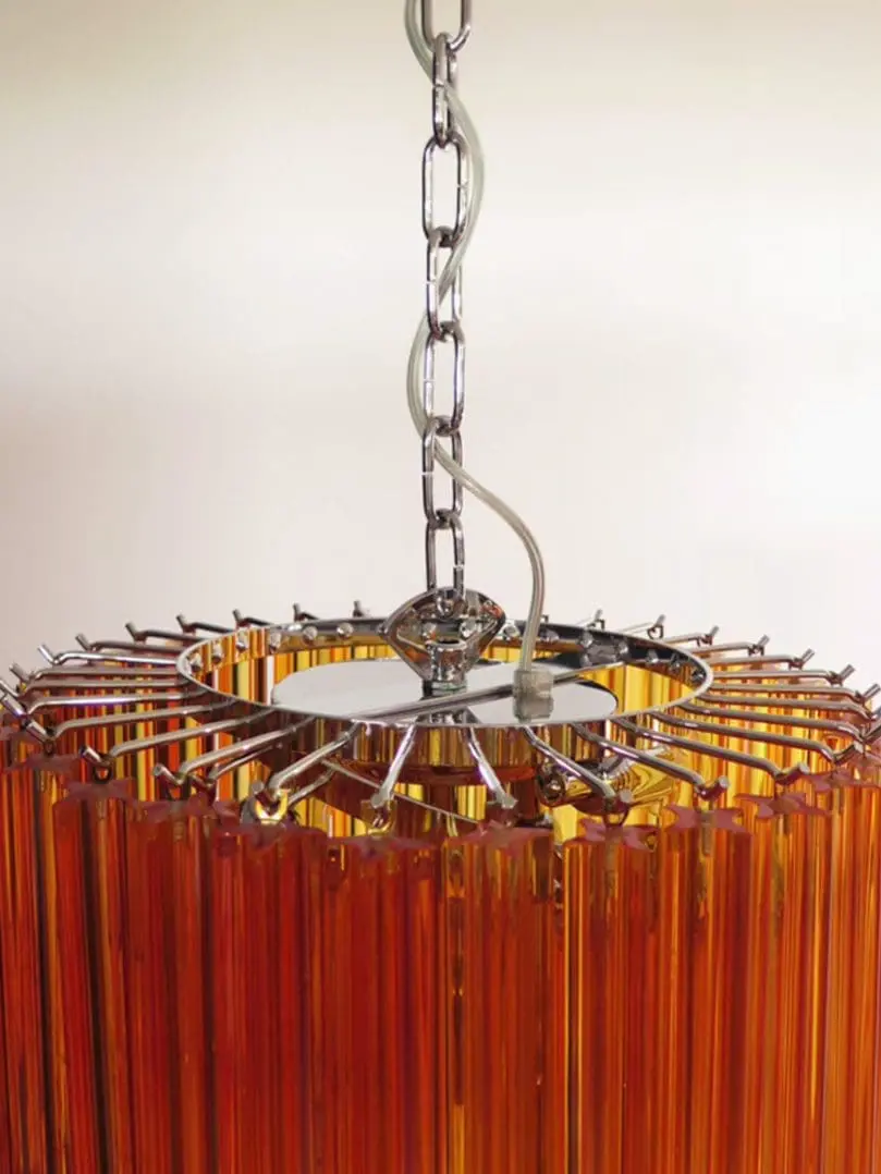 Murano Chandelier – Spiral – 86 prisms – Amber - Image 5