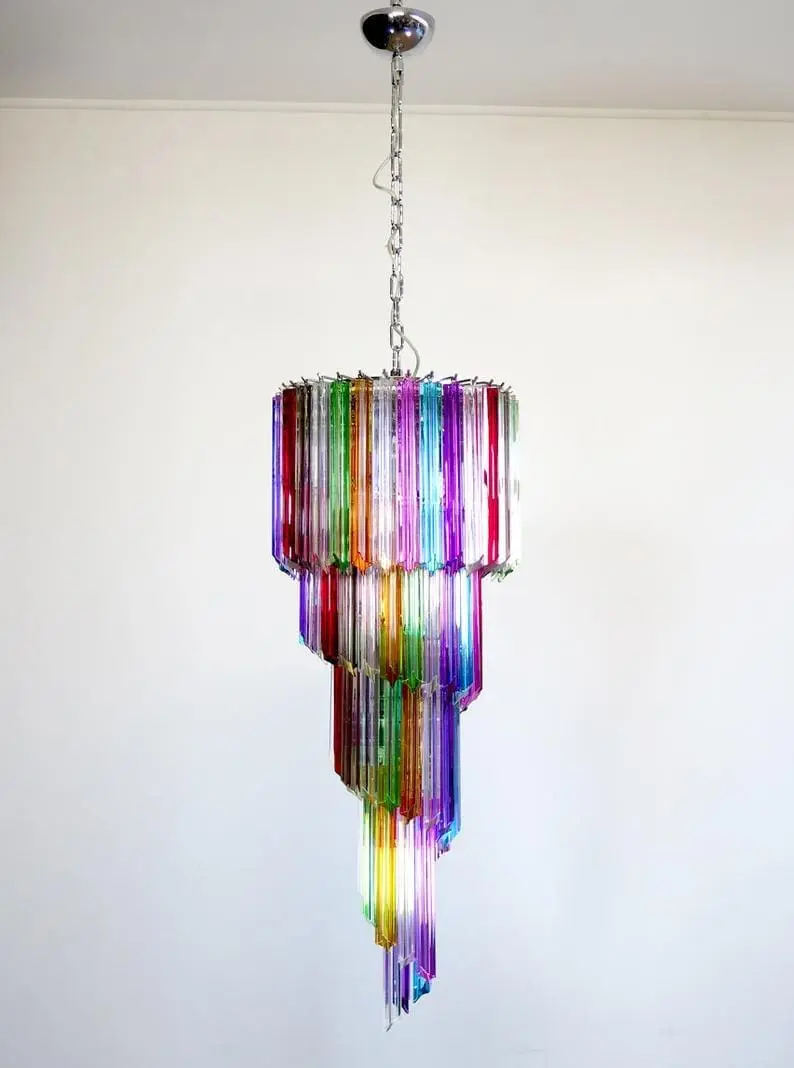 Murano chandelier – Spiral – 86 prisms – Multi - Image 5