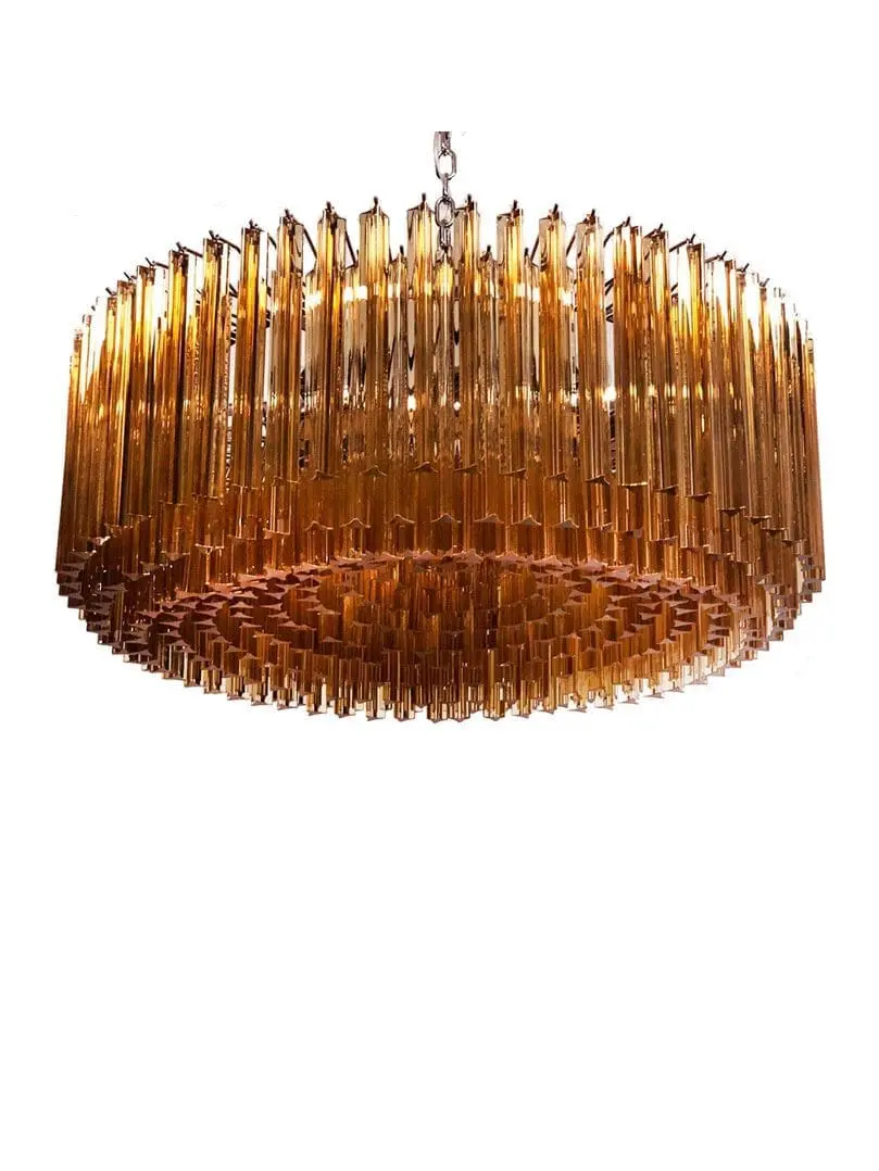 Murano Chandelier – Triedri – 391 prisms – Amber - Image 3