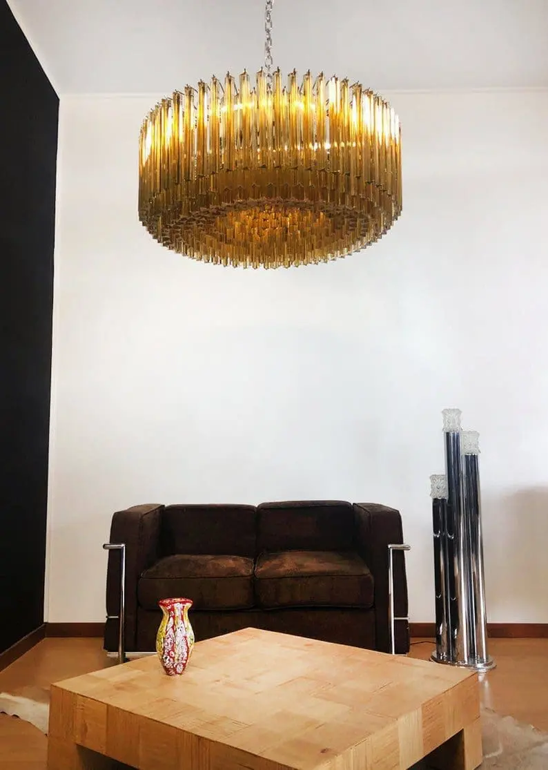 Murano Chandelier – Triedri – 391 prisms – Amber - Image 6