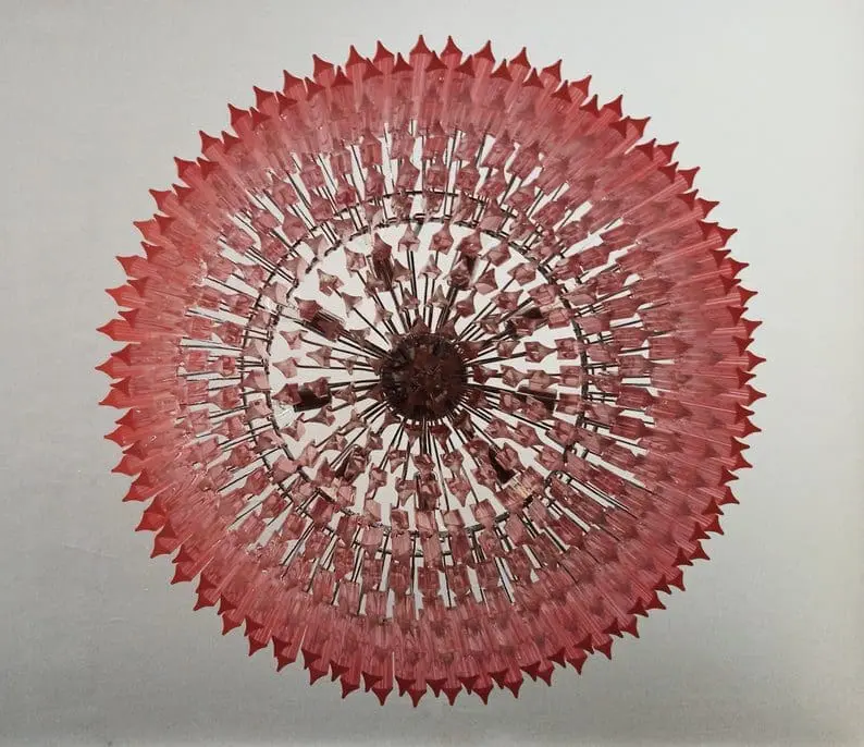 Murano Chandelier – Triedri – 391 prisms – Pink - Image 2