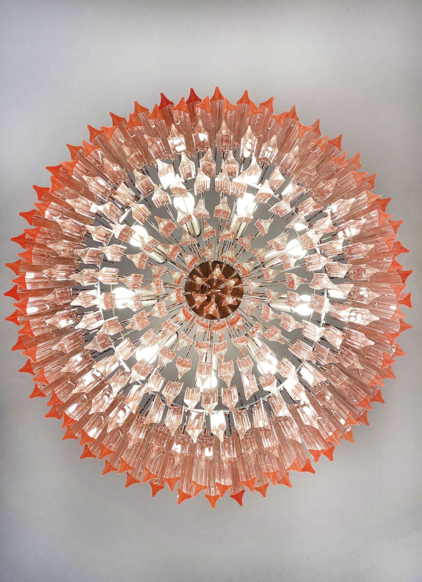 Murano Chandelier – Triedri Round – 265 prisms – Pink - Image 11