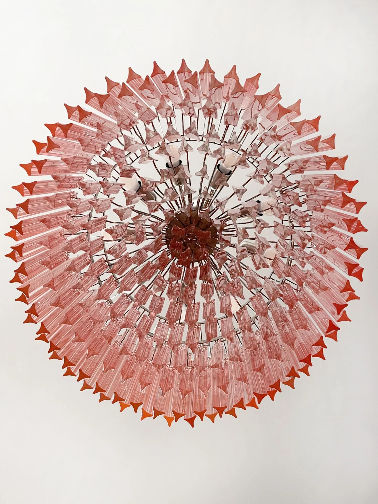 Murano Chandelier – Triedri Round – 265 prisms – Pink - Image 12