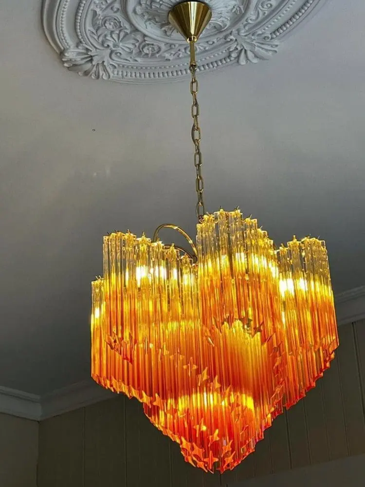 Murano Chandelier – Viennetta – 114 prisms – Amber