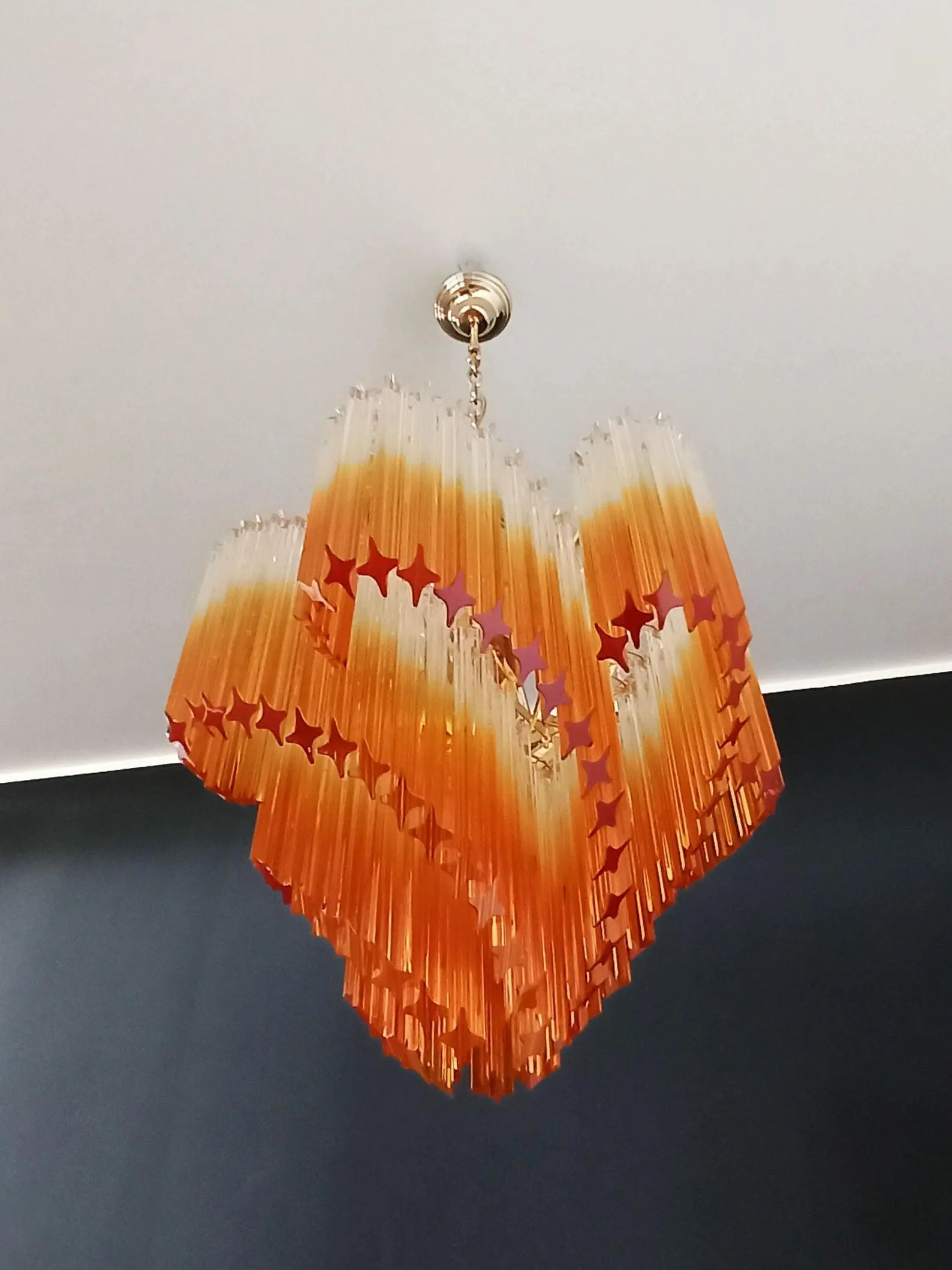 Murano Chandelier – Viennetta – 114 prisms – Amber - Image 2