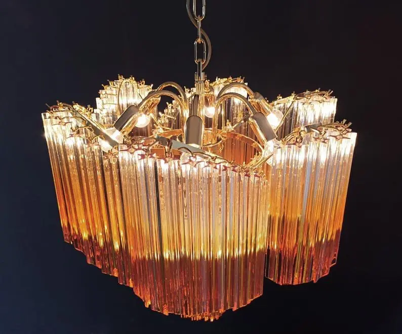 Murano Chandelier – Viennetta – 114 prisms – Amber - Image 5