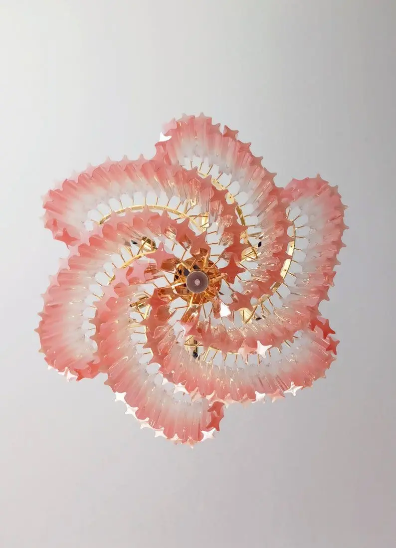 Murano Chandelier – Viennetta -114 prisms – Pink - Image 3