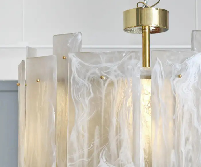 Murano Glass Alabaster Chandelier - Image 5