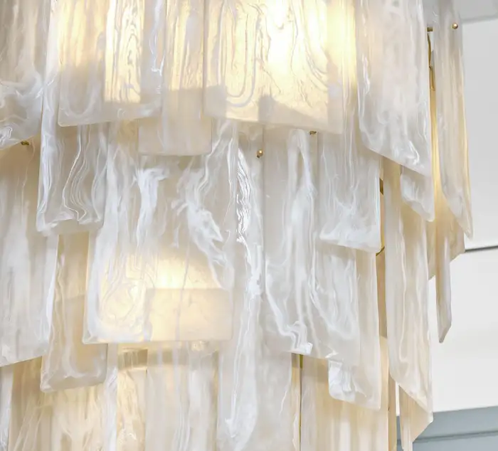 Murano Glass Alabaster Chandelier - Image 9