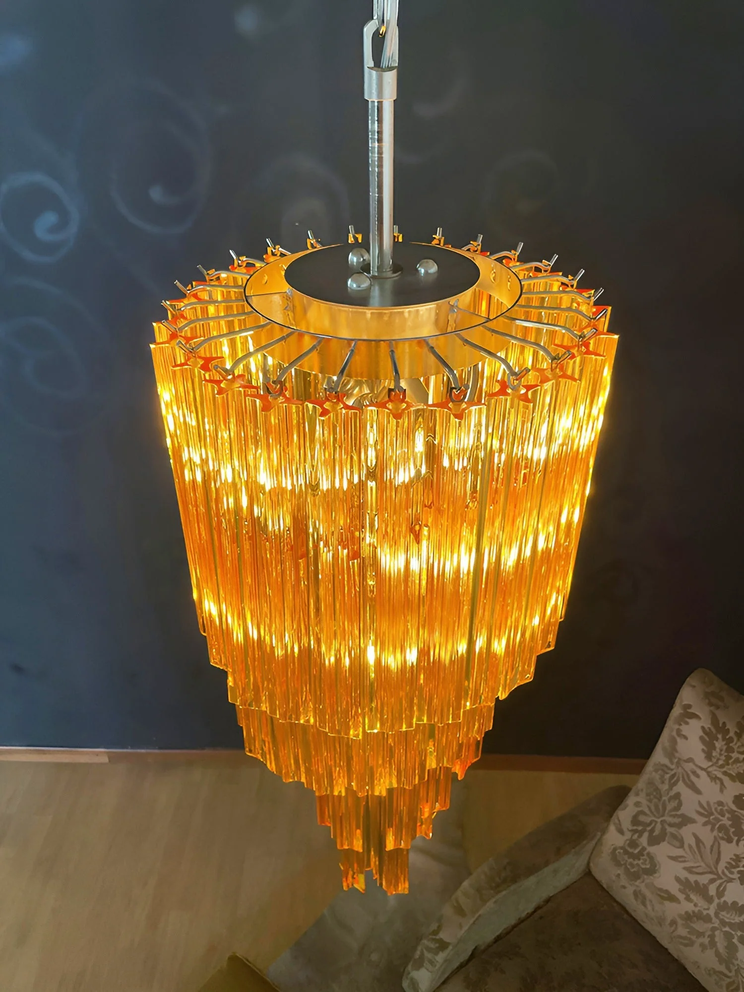 Murano Spiral Prism Glass Chandelier - Image 10