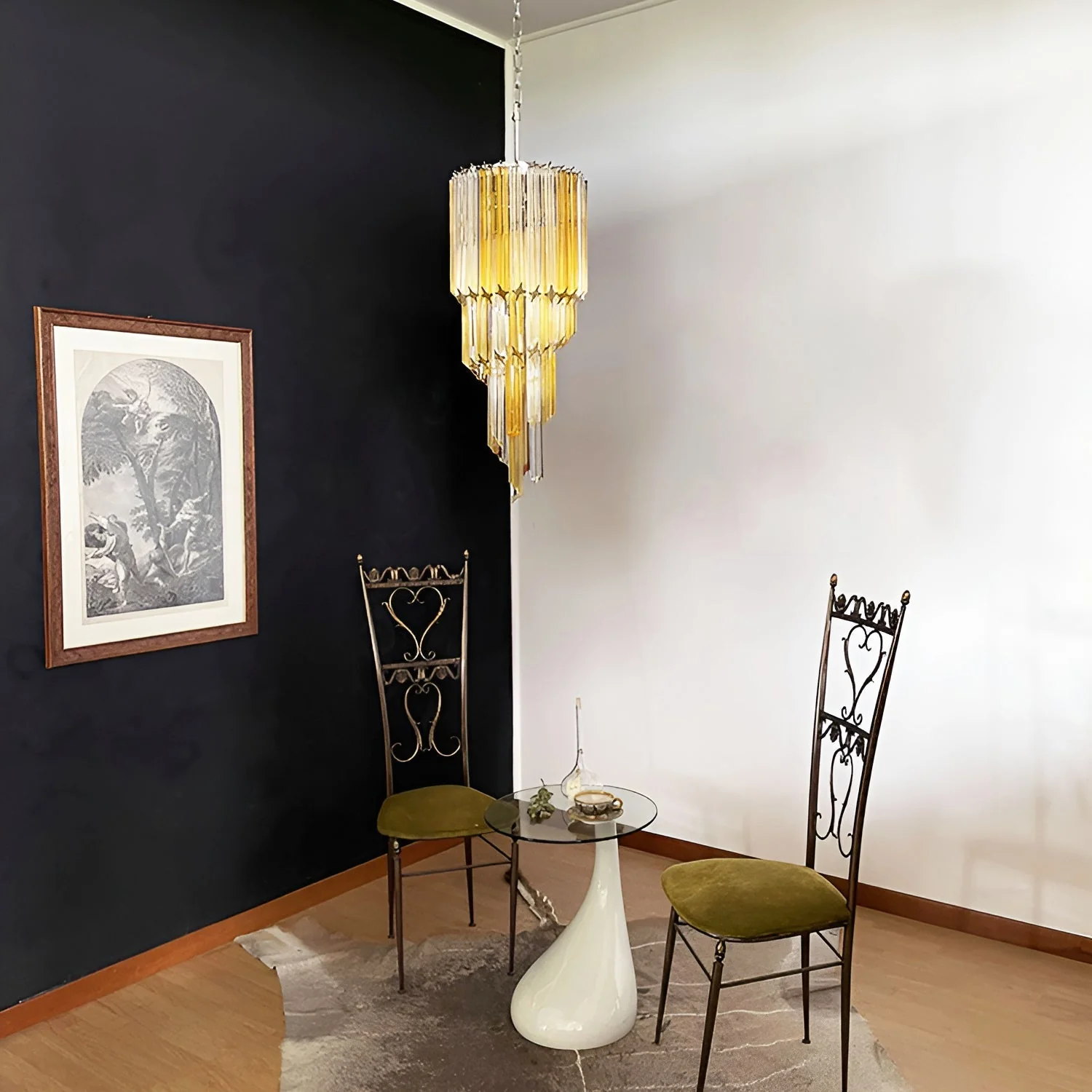 Murano Spiral Prism Glass Chandelier - Image 26