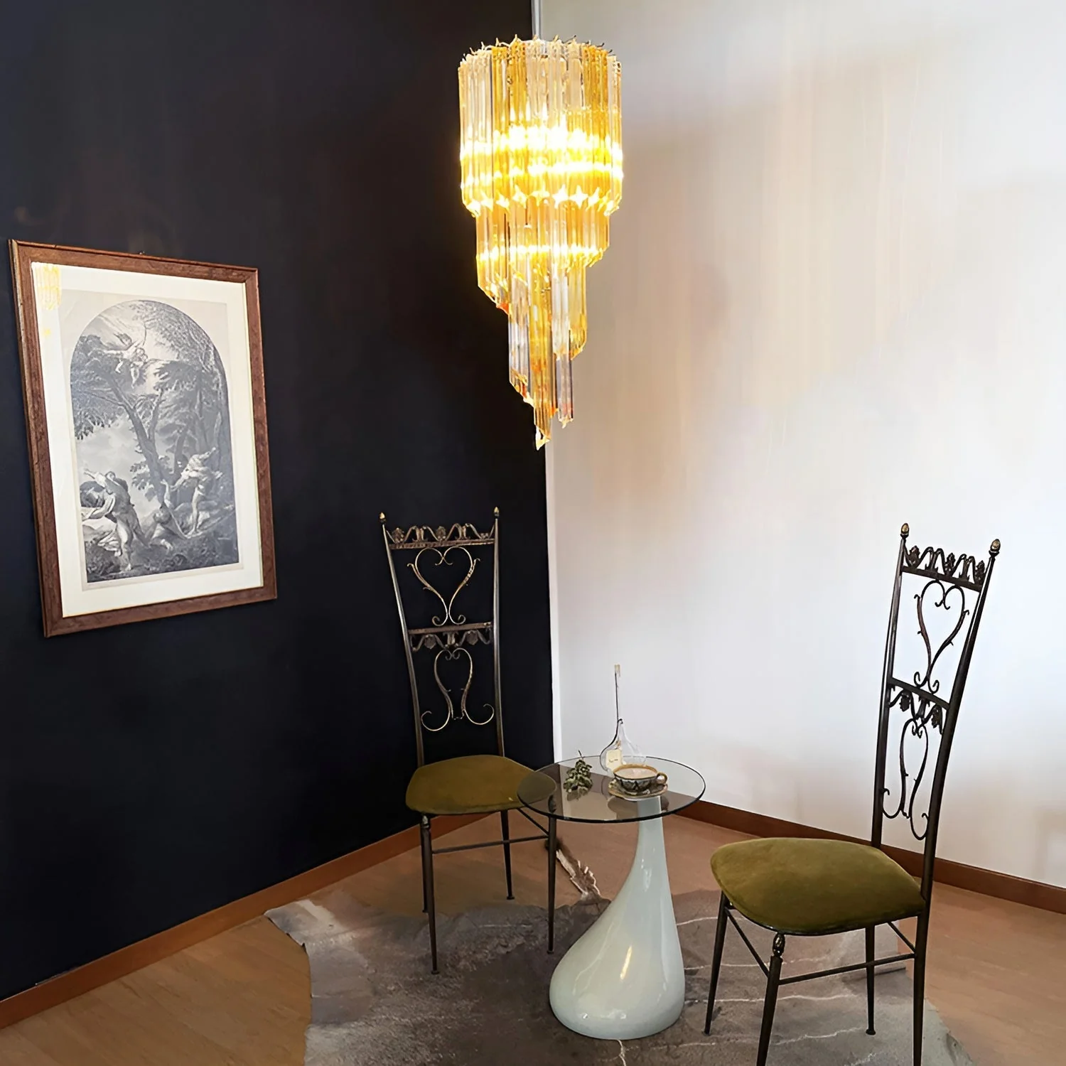 Murano Spiral Prism Glass Chandelier - Image 27