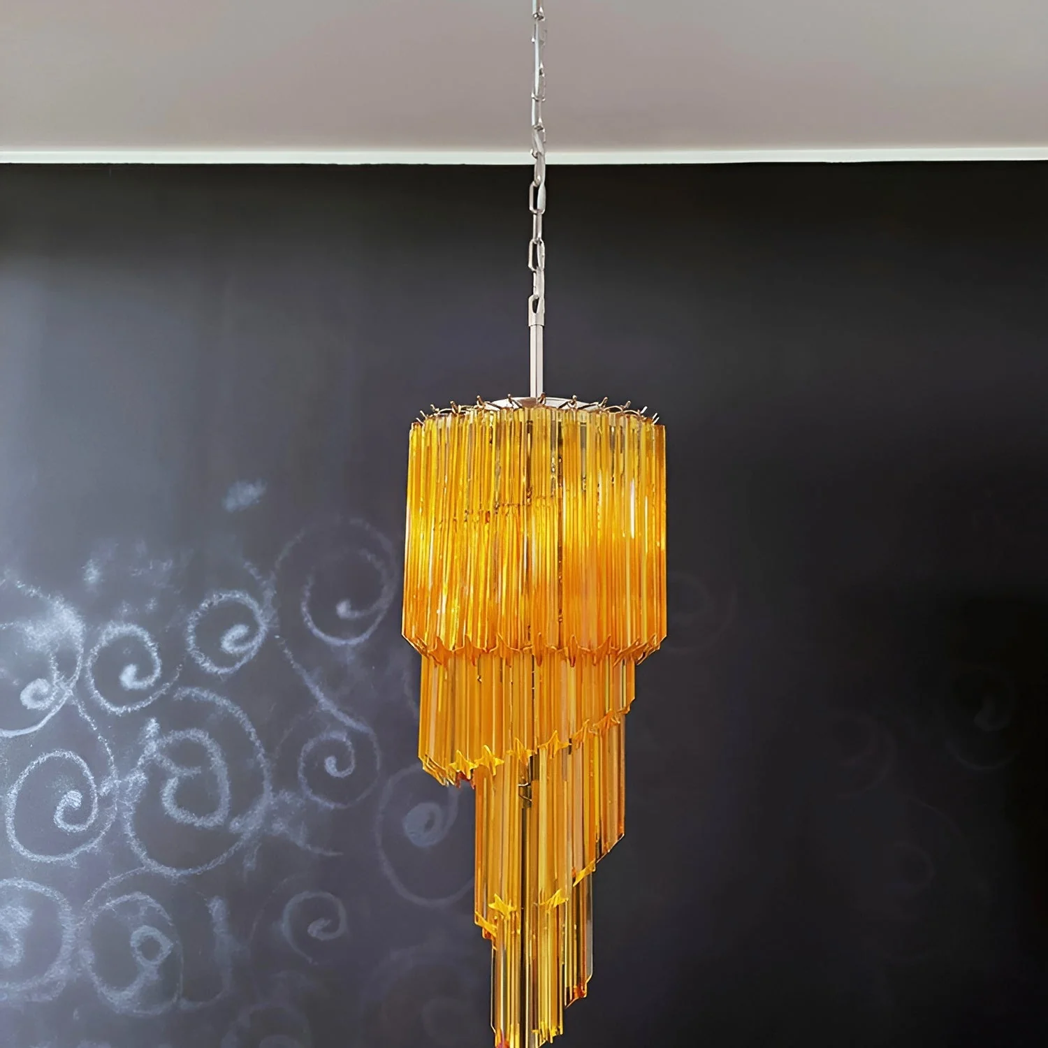 Murano Spiral Prism Glass Chandelier - Image 3