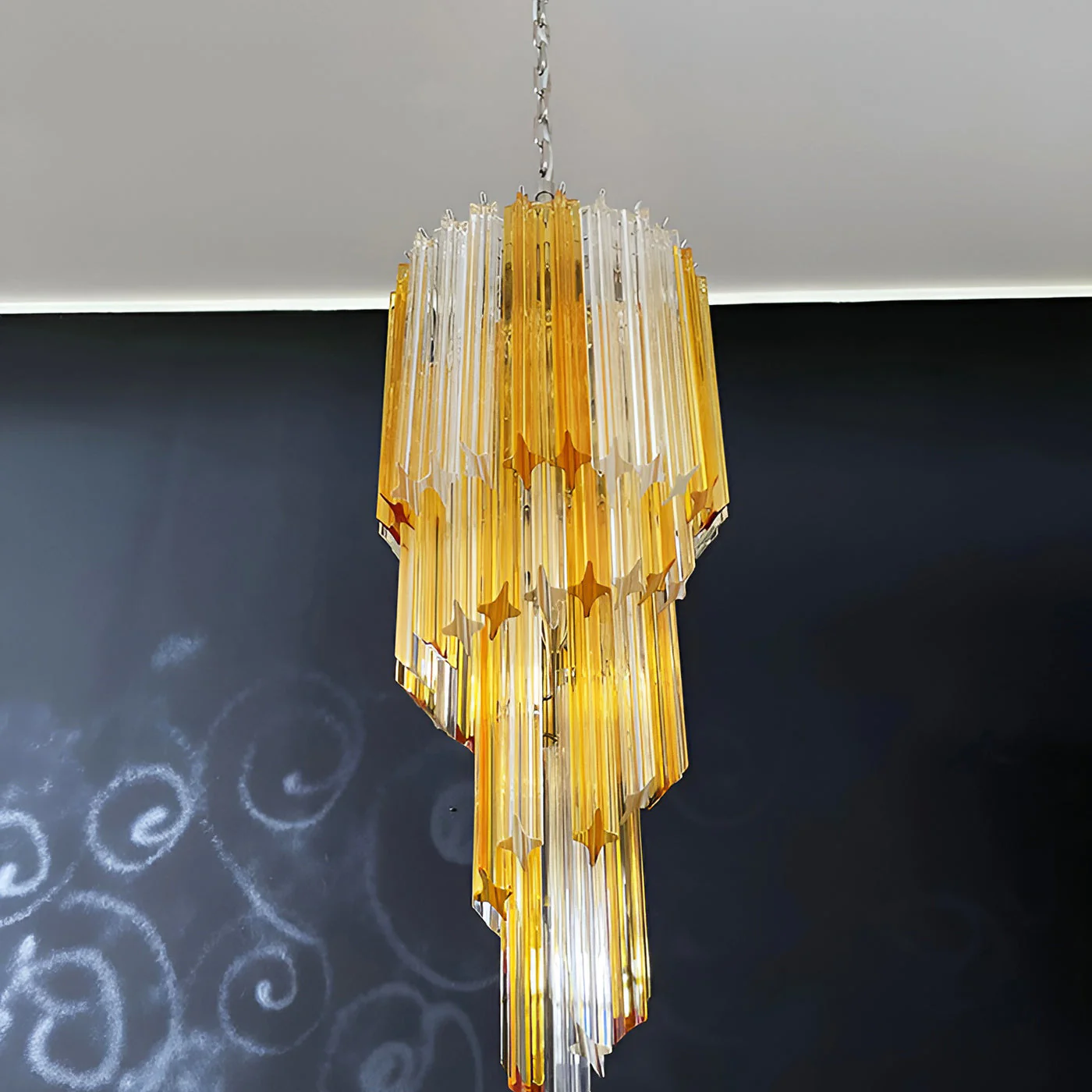 Murano Spiral Prism Glass Chandelier - Image 31