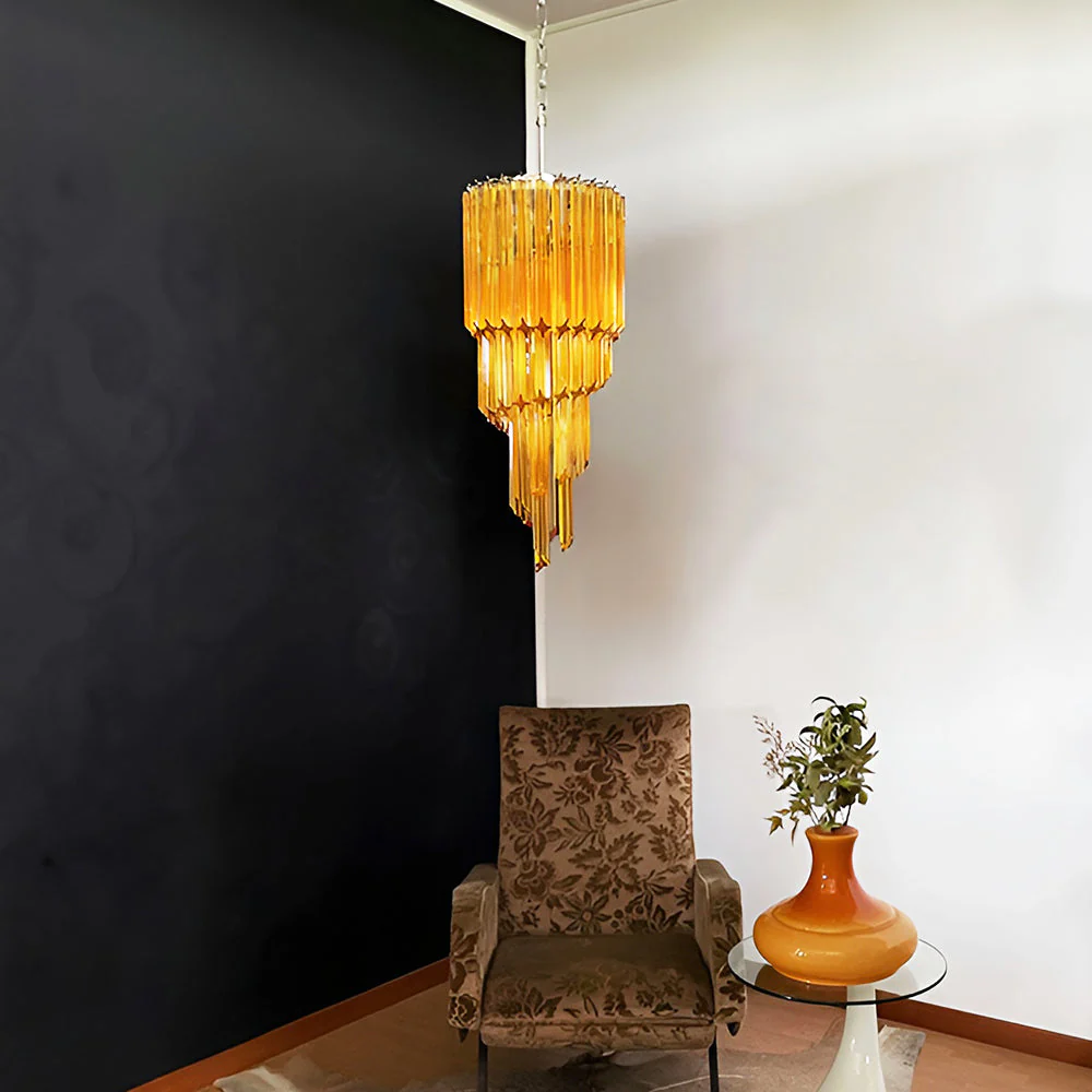 Murano Spiral Prism Glass Chandelier - Image 32