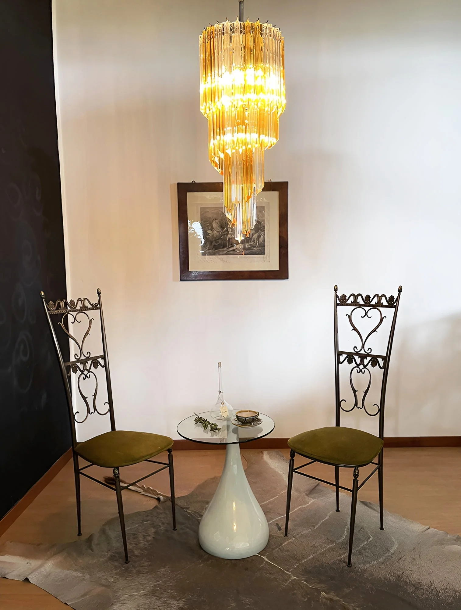 Murano Spiral Prism Glass Chandelier - Image 36
