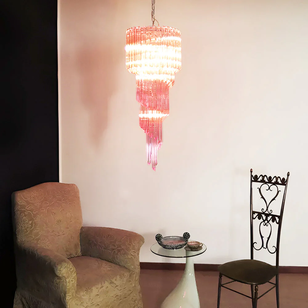 Murano Spiral Prism Glass Chandelier - Image 40