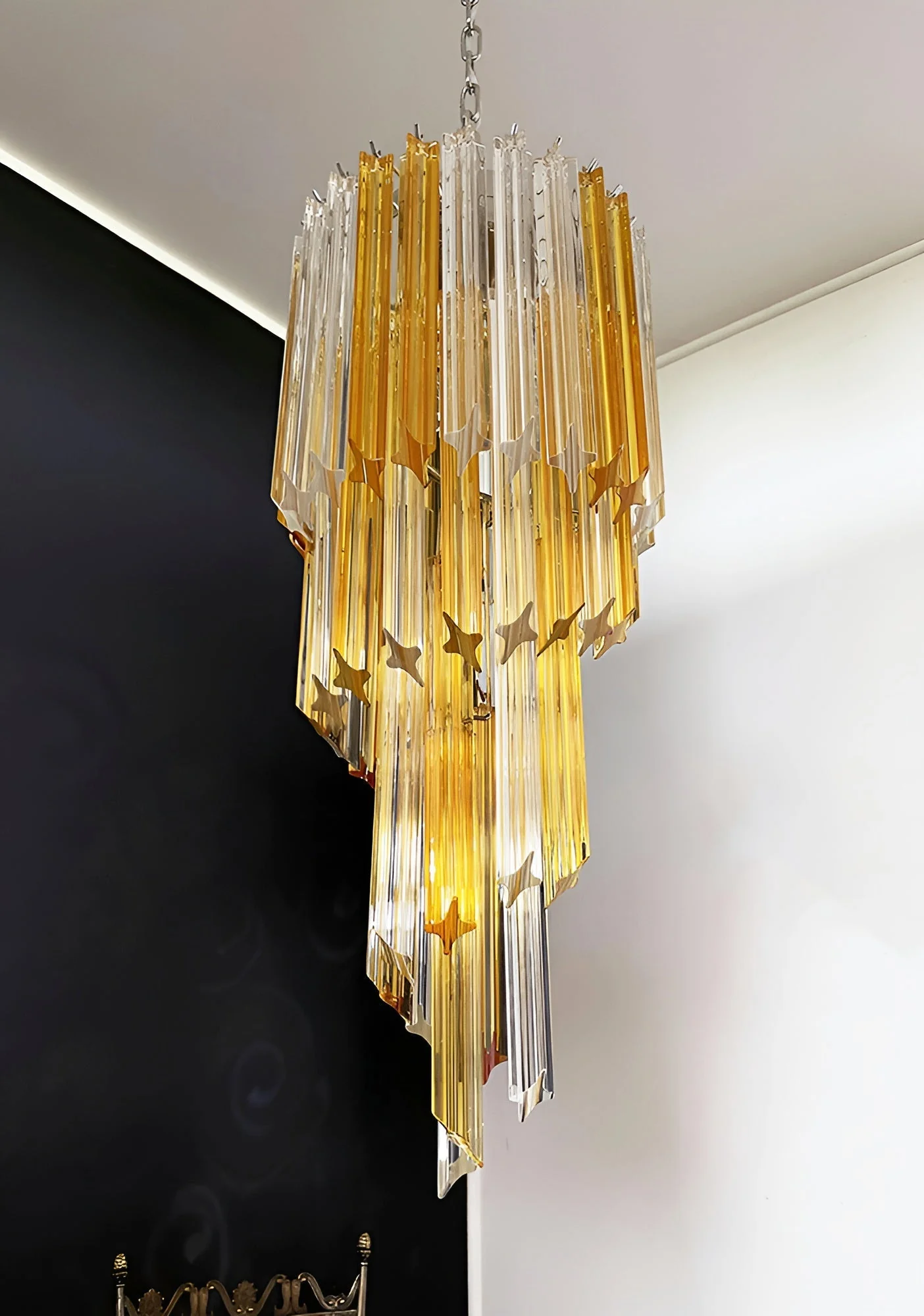 Murano Spiral Prism Glass Chandelier - Image 41