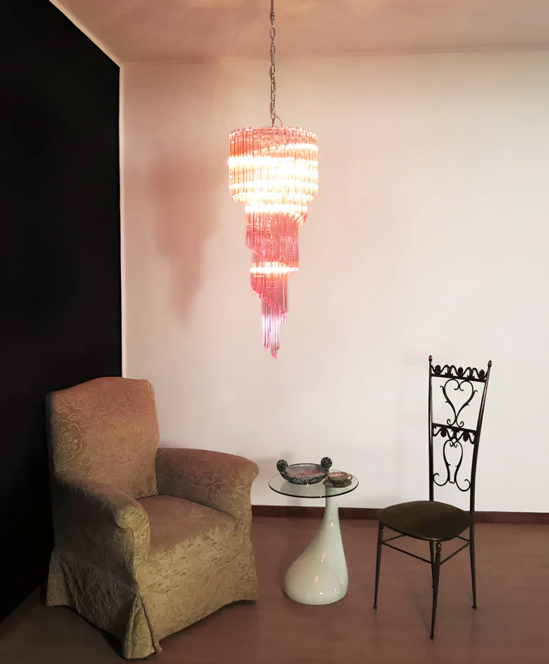 Murano Spiral Prism Glass Chandelier - Image 44