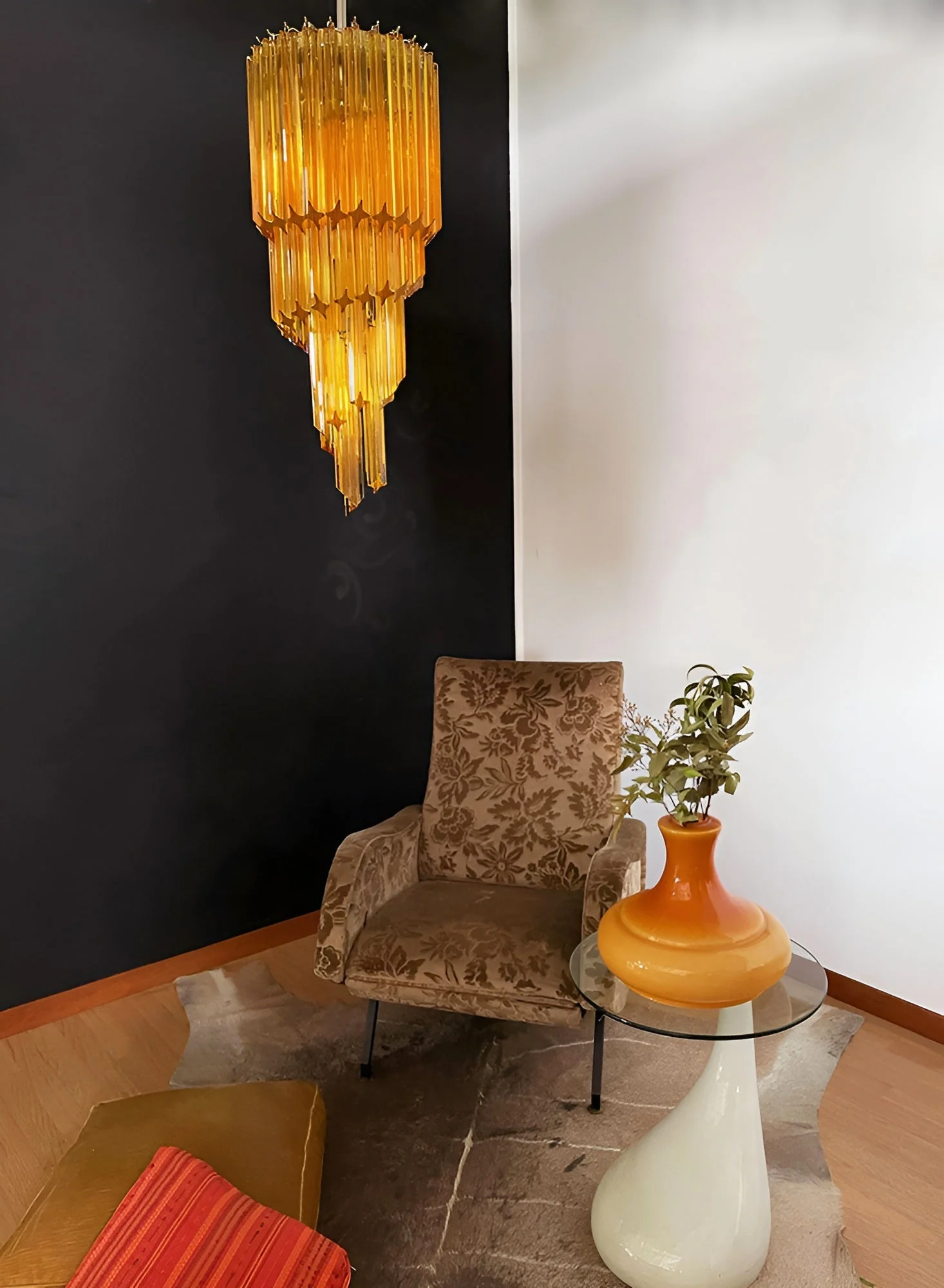 Murano Spiral Prism Glass Chandelier - Image 8