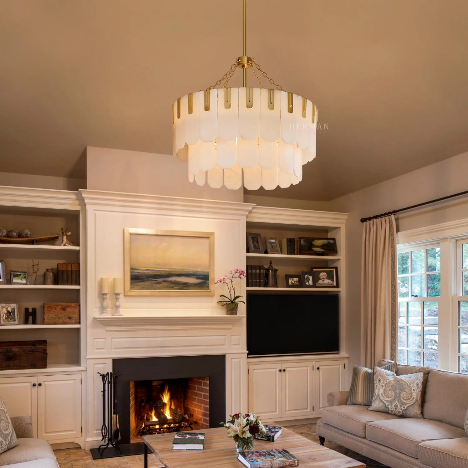 Nadia Alabaster Chandelier 30" 41"