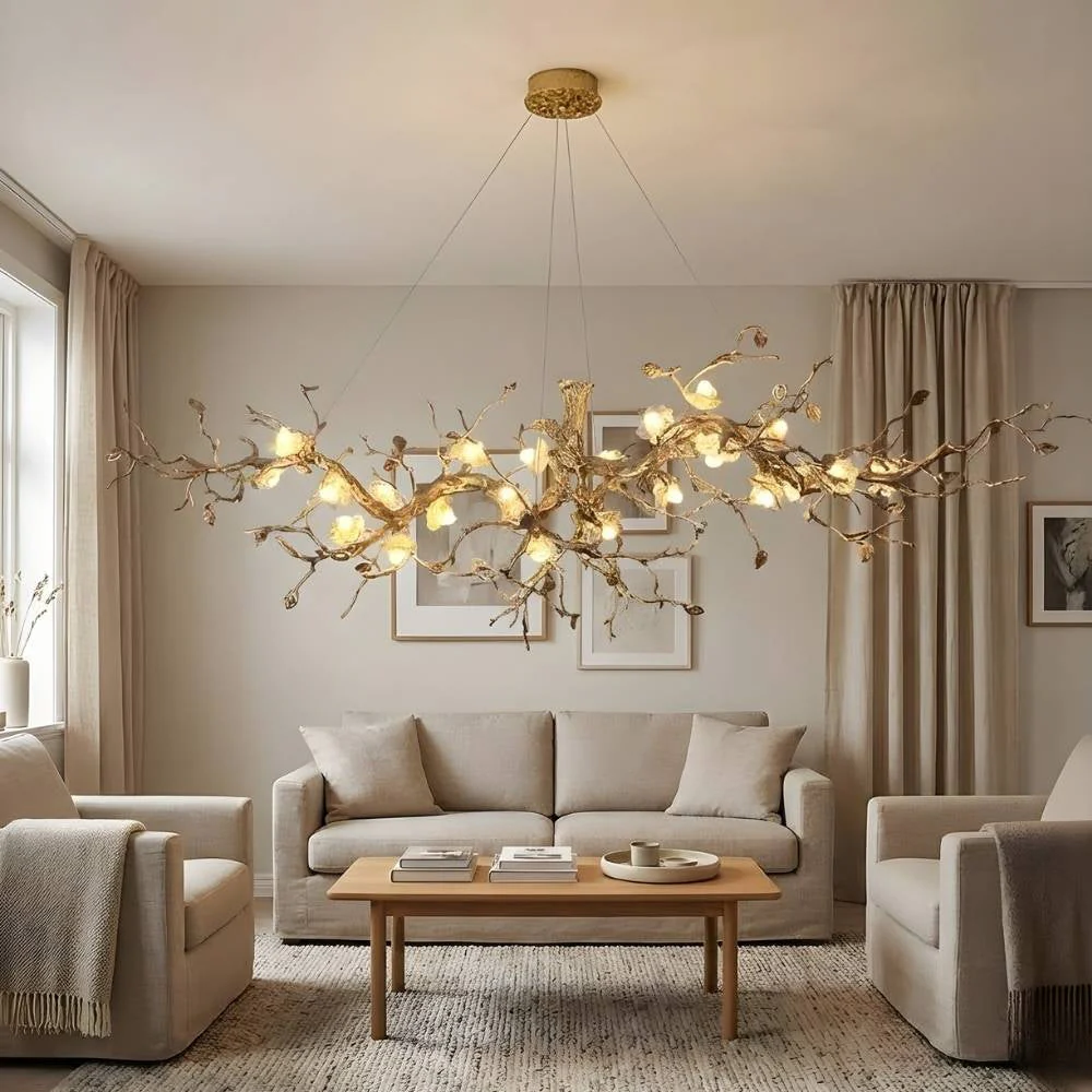 Mona Crystal Flower Branch Chandelier