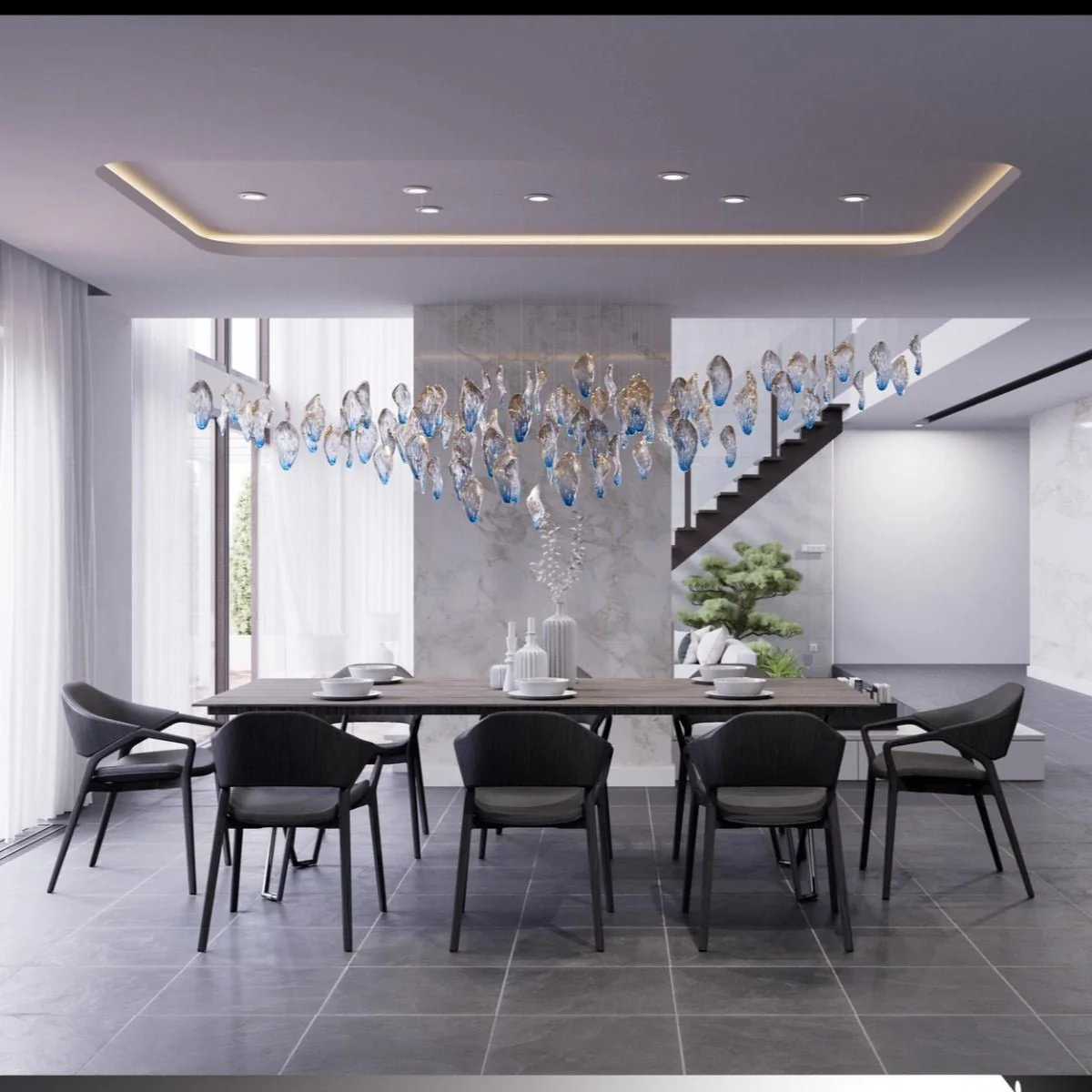 Ocean Drift Blown Glass Customize Chandelier