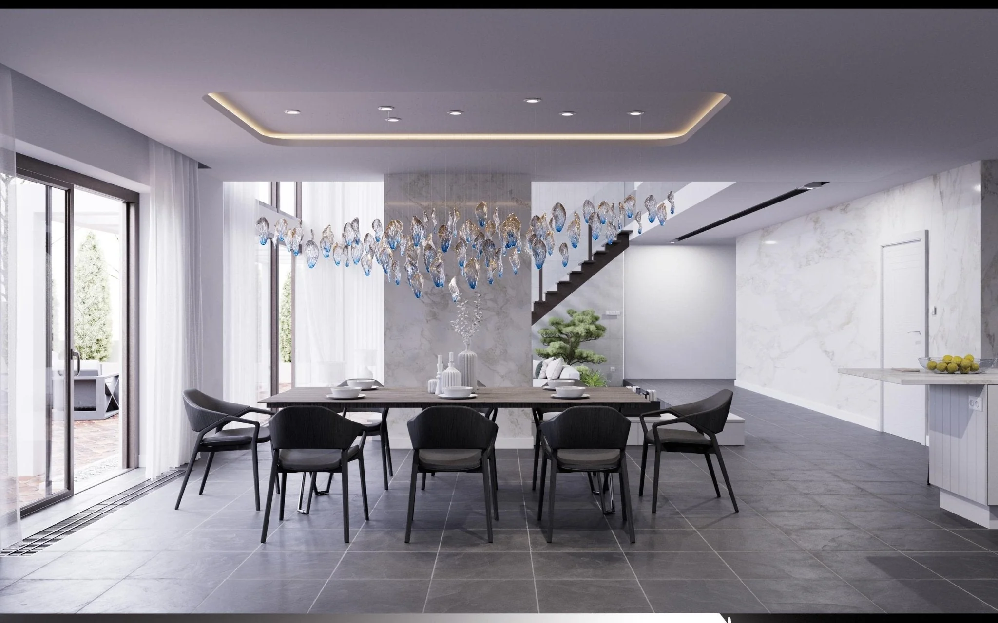 Ocean Drift Blown Glass Customize Chandelier - Image 10