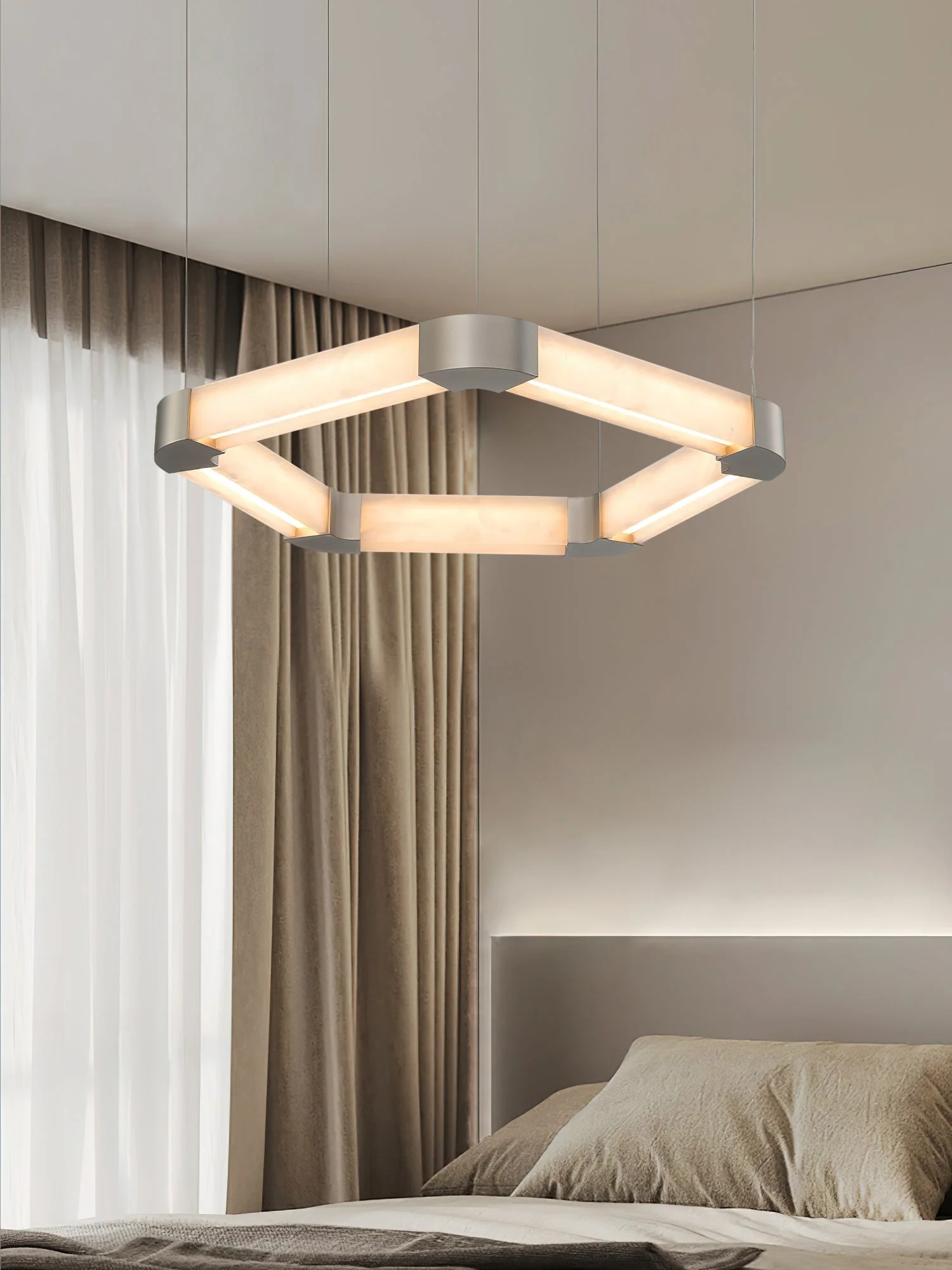 Ola Single Ring Alabaster Chandelier - Image 4