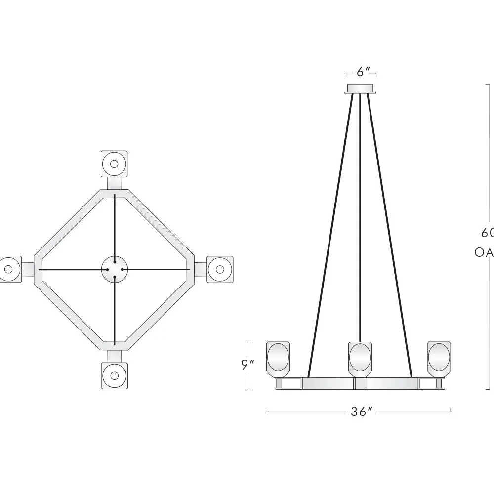 Olga Square Chandelier - Image 5